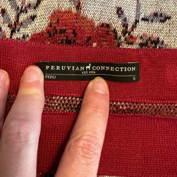 Peruvian Connection Knit Sweater Skirt Floral Size Small - Picture 3 of 3